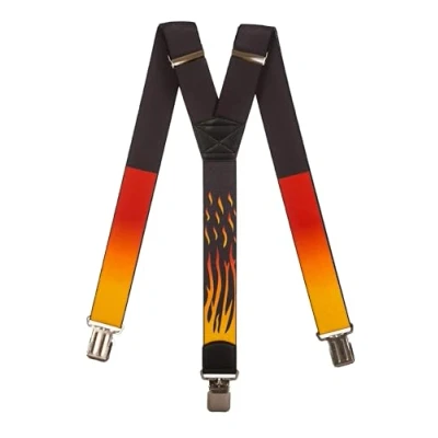 Afbeelding van Olata Heavy Duty Vuur Patroon Unisex Bretels 4 cm. Y Vorm