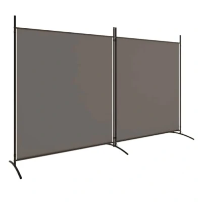 Afbeelding van vidaXL Kamerscherm met 2 panelen 346x180 cm stof antracietkleurig, scheidingswand, decoratief scherm, kamerafscheiding, ruimteverdeler