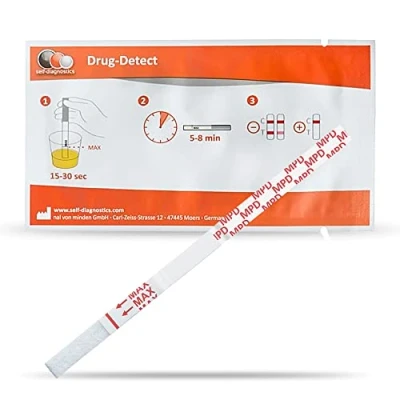 Afbeelding van self diagnostics methylfenidaat (MPD) drugs sneltest cut off: 150 ng/ml 5 teststrips detectie diptest urinetest test min drugstest urine