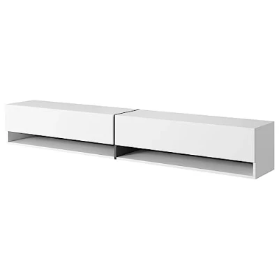 Afbeelding van Selsey Mirrgo TV Lowboard wit met grafiet inzetstukken, 200 cm, 5903025898544