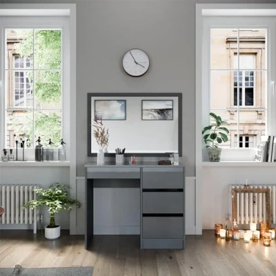 Afbeelding van Vicco Opmaaktafel Sherry, Grijs, 90 cm met 4 laden