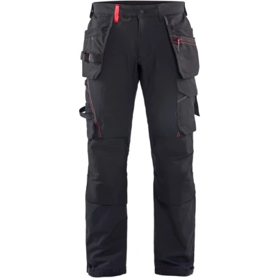 Afbeelding van Blaklader Werkbroek met 4 weg stretch 1522 1645 Zwart/Rood C62