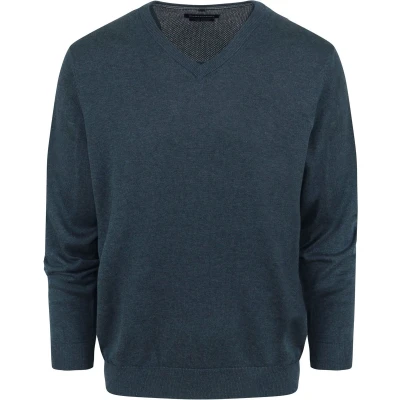Afbeelding van Casa Moda Pullover Blauw Melange maat M Heren Trui met Regular fit Pasvorm Katoen Suitable Herenkleding