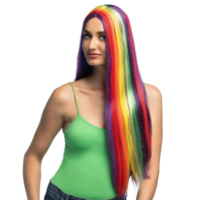 Afbeelding van Boland Pruik Unity Lang Multi Steil Vrouwen Showgirl Pride Fantasy