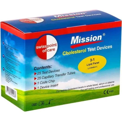 Afbeelding van Mission 3 in 1 Cholesterolmeter (25 strips&amp;25