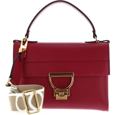 Afbeelding van COCCINELLE Leren Handtas Schoudertas Arlettis Signature Handbag Grained Leather Sangria (rood)paars