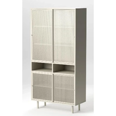 Afbeelding van Nordic Home Sadie wandkast 180 cm grijs/beige Metaal