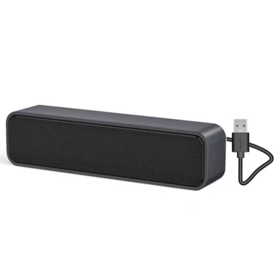 Afbeelding van ADELGO SoundBar Mini USB luidspreker, computerluidspreker, laptopboxen voor pc, computer, laptop, notebook, tablet plug and play grijs