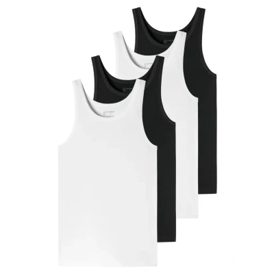 Afbeelding van Schiesser 4ERPACK 95/5 Hemd Schwarz weiß, Heren, Maat: 3XL, weiß