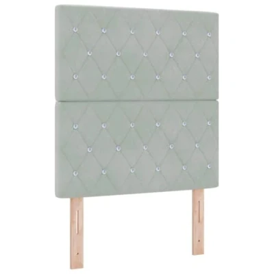 Afbeelding van vidaXL Boxspring Bed met Matras &amp; LED Licht Grijs 80x200 cm Fluweel