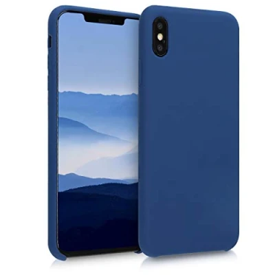 Afbeelding van kwmobile telefoonhoesje geschikt voor Apple iPhone XS Max Hoesje met siliconen coating Smartphone case in marineblauw
