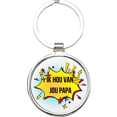 Afbeelding van Akyol Ik hou van jou Papa sleutelhanger Vaders Vader Familie Vaderdag cadeautje cadeau Dad stiefvader schoonvader 4 x 7,5 CM