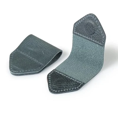 Afbeelding van Londo Echt lederen handgemaakte bladwijzer (set van 2) (blauw, magnetisch)