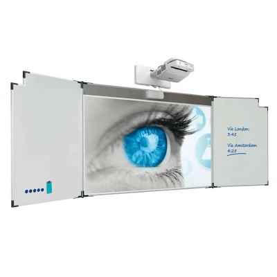Afbeelding van Projectiebord emailstaal mat wit (16:10) , Extraflat profiel, 5 vlaks