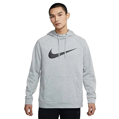 Afbeelding van Nike Performance Hoodie, Heren, Maat: Small, Dark grey heather/black