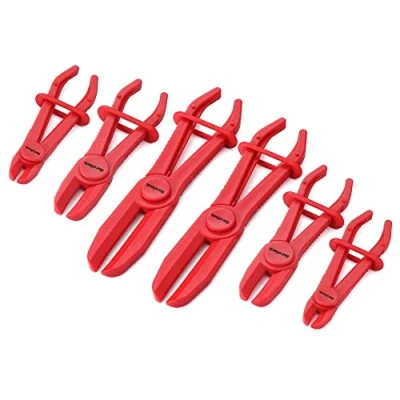Afbeelding van DURATECH Slangklemtang 6 stuks, slangafknijptangen, kunststof lijnklemtang set voor flexibele slangen brandstofslangen gasleidingen remslangen radiatorslangen