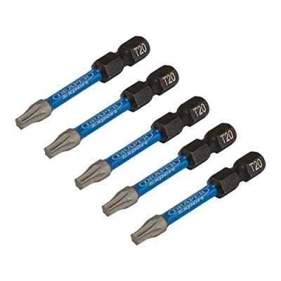 Afbeelding van Draper 05652 TX Star Impact Schroevendraaier Bits, T20 x 50 mm (Pack van 5)