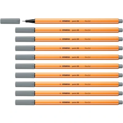 Afbeelding van STABILO point 88 Premium Fineliner Fine 0,4 mm Medium Koud Grijs Doos 10 stuks