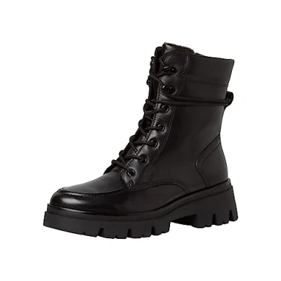 Afbeelding van Tamaris Comfort Enkellaarsjes met plateauzool, Dames, Maat: 39, Black nappa Leer