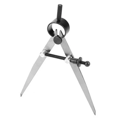 Afbeelding van 100mm Lederen Divider Lente Roterende Scratch Craft Tool Verstelbare Leathercraft Kompas DIY Naaien Gereedschap