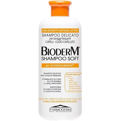 Afbeelding van Bioderm Shampoo Soft voor Gevoelige Hoofdhuid Behandeling Tegen Roos en Seborrheic Dermatitis Herstelt de pH Van 500 ml