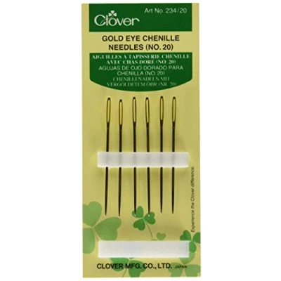 Afbeelding van Clover 234/20 chenille naalden met verguld oog nummer 20