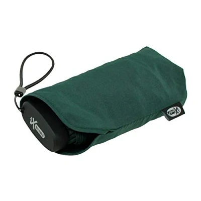 Afbeelding van iX brella Ultra Small 15 cm kleine Zakparaplu in mobiele telefoonformaat met etui, Pine eedle Green, 93 cm, Super Mini