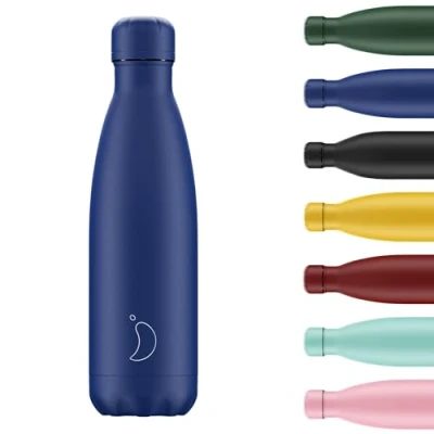 Afbeelding van Chilly&#039;s waterfles Roestvrij staal en herbruikbaar Lekvrij, beslaat niet Matte All Blue 500ml