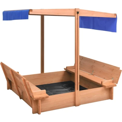Afbeelding van Zandbak Met Dak 112X112X112 Cm Vurenhout