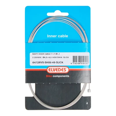 Afbeelding van Elvedes Schakel binnenk 2250mm RVS N nip. 6472RVS SHIM 49 SL