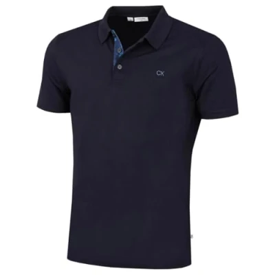 Afbeelding van Calvin Klein Campus 3 poloshirt voor heren, golfshirt, met knoopjes, geribbelde kraag, XXL
