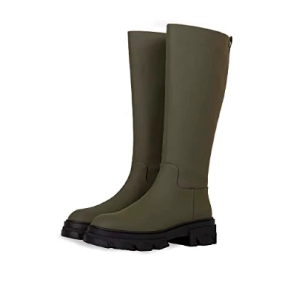 Afbeelding van GIOSEPPO Kaki Brossard Dameslaarzen, met rubberen zool en track zool, kaki, 38 EU