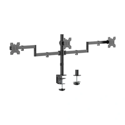 Afbeelding van AISENS DT27TSR 281 Eco tafelhouder, draaibaar en kantelbaar, voor 3 monitoren met 10 kg (3 scharnieren, 2 armen) van 13 27, zwart