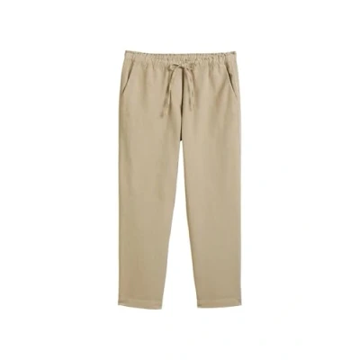 Afbeelding van Marc O&#039;Polo dames Mid waist loose fit broek met trekkoord in de kleur Zand, maat: 42