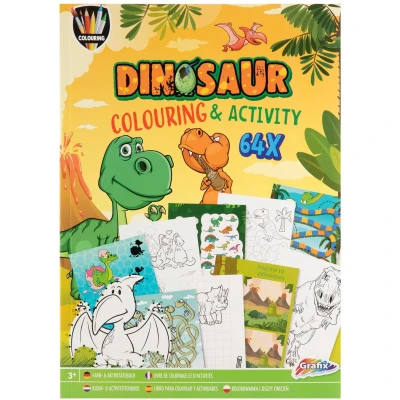 Afbeelding van Grafix Kleur &amp; Activiteitenboek A4 Dino