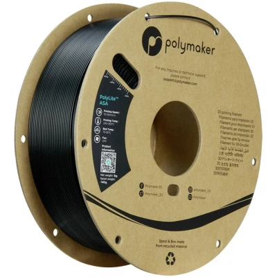 Afbeelding van Polymaker PF01044 Filament ASA UV bestendig, Weerbestendig, Hittebestendig, Slagvast 1.75 mm 1000 g Pikzwart PolyLite™ 1 stuk(s)