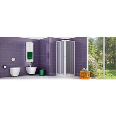 Afbeelding van PVC douchecabine 90x100 met centrale opening Mod. Acquario