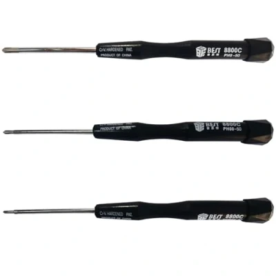 Afbeelding van Uacen Set van 3 kruiskopschroevendraaiers PH0 PH00 PH000 precisieschroevendraaier, modelbouw, fijnmechanica, met draaidop