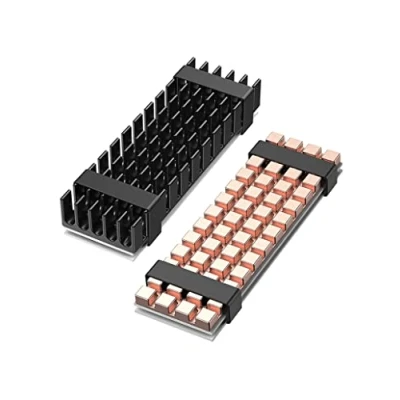 Afbeelding van GRAUGEAR Dual koellichaam voor M.2 NVMe SSD (2280), passieve, 2x koelkits 1x geschikt (3 mm, koper) PlayStation5, 4x siliconen warmtegeleidingspads, aluminium, koper, G M2HS02, zwart/koper