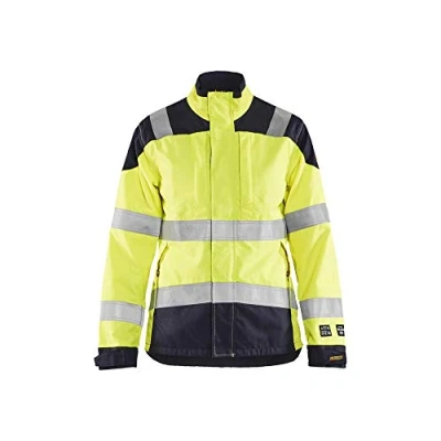Afbeelding van Blaklader 496915123389S Inharent dames multinorm jas, High Vis geel/Marine, maat S