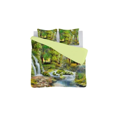 Afbeelding van Dekbedovertrek 1 Persoons 140x200 Senzai Microvezel Groen