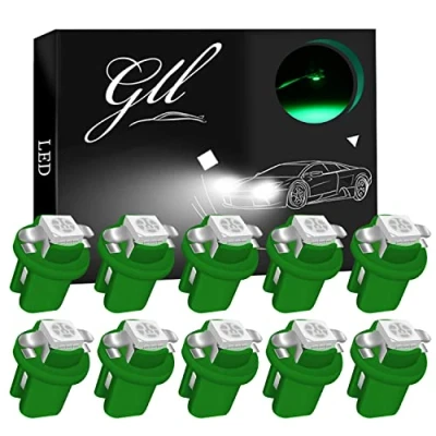 Afbeelding van GLL 10pcs T5 LED Lampen B8.5 Dashboard Bollen 5050 1SMD voor Auto Interieur Snelheidsmeter Meter Cluster Licht Groen
