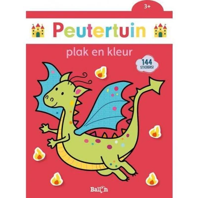 Afbeelding van Ballon Peutertuin Plak en kleurboek Draak 3+