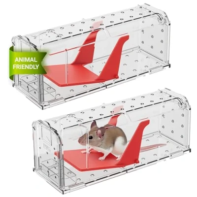 Afbeelding van Roshield 2 x Humane Mouse Traps voor binnen en buiten, duurzame Pest Trap het vangen van Alive. Pets and Children Friendly. Herbruikbare Rodent Mice Trap. Quick, Effectief &amp; Zeer Sensitive