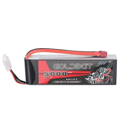 Afbeelding van GOLDBAT Lipo batterij 5000mAh 3S 50C 11.1V RC soft pack met Deans aansluiting voor auto vrachtwagen vliegtuig helikopter boot quadcopter