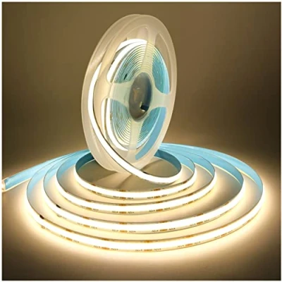 Afbeelding van Tesfish Ledstrip licht, COB lichtstrip DC 12V 5M 320 LEDs/M in totaal 1600 LEDs natuurlijk wit 4000K neon licht flexibele super heldere led strip lights voor feest, toog, plank, wooncultuur