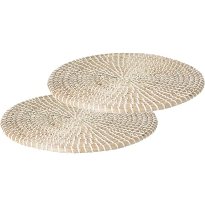 Afbeelding van Set van 6x stuks Placemats zeegras wit 35 cm