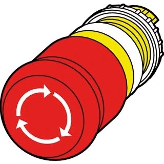 Afbeelding van Eaton rmq titan m22 frontelement noodstop nood uit drukknop kleur rood ontgrendelen door draaien knop 38mm z verl ip67 ip69k 263467