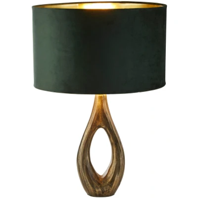 Afbeelding van Searchlight Gouden tafellamp Bucklow met groene kap EU86531GR