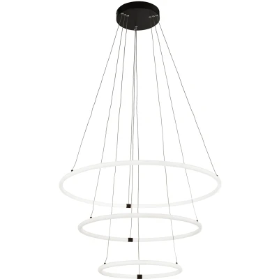 Afbeelding van Searchlight Hanglamp Revolve vide 3 rings zwart 40176 3BK